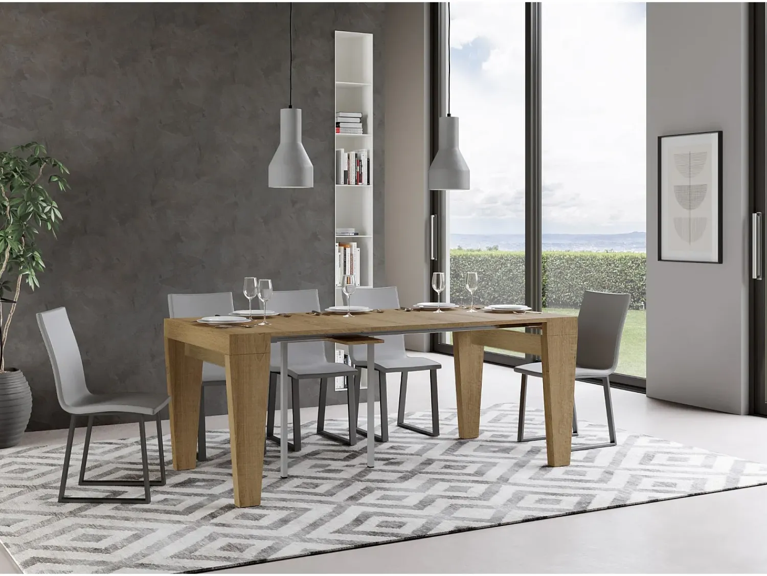 Best ITAMOBY Mesa consola extensível 90x40/196 cm Spimbo Small Carvalho Natural Natural claro