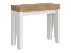 ITAMOBY Mesa consola extensível 90x40/196 cm Naxy Mix Small plano Carvalho Natural - estrutura Cinza Branca^ Consola