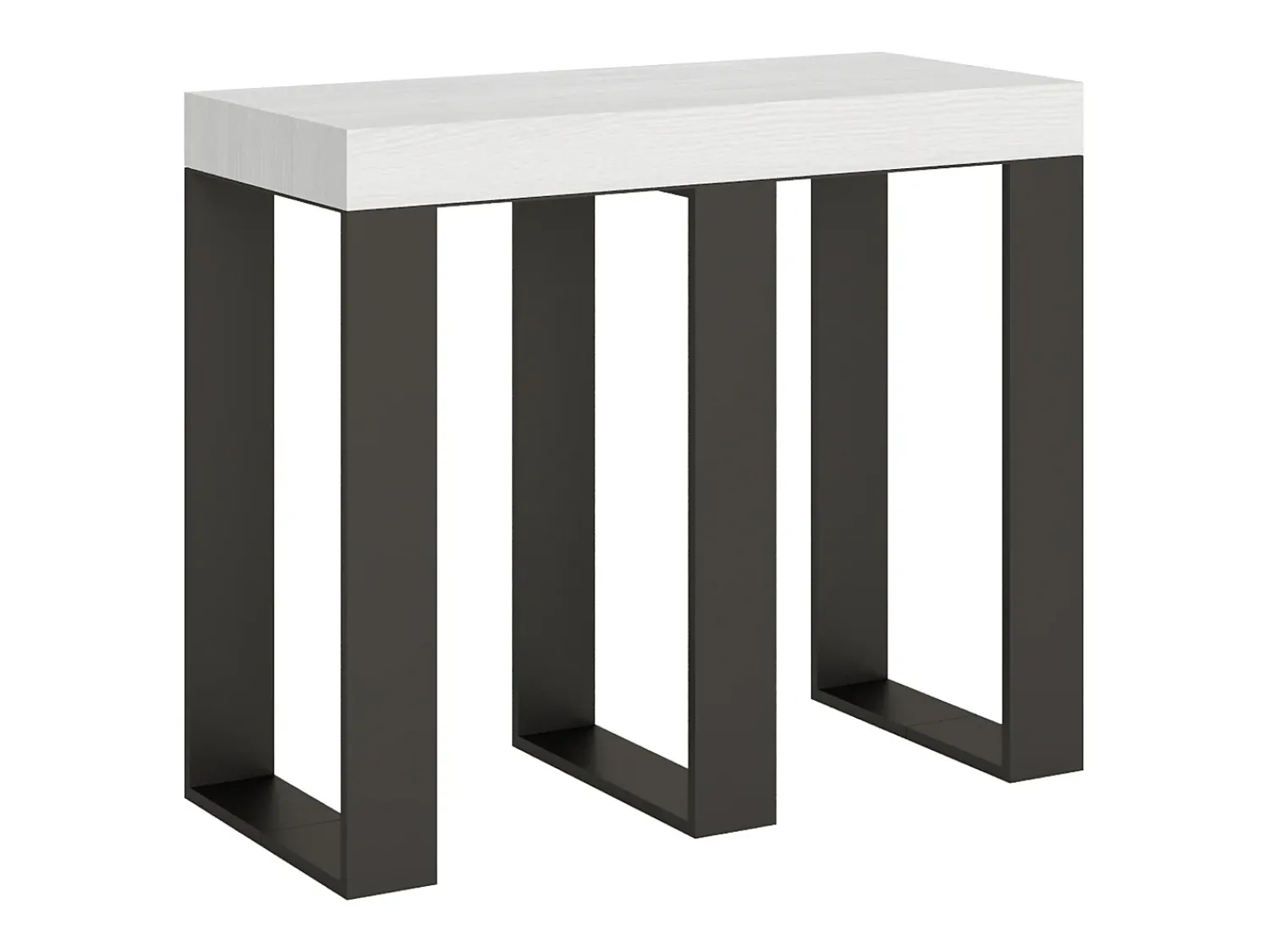 Consola*ITAMOBY Mesa consola extensível 90x40/196 cm Sintesi Small Cinza Branca quadro Antracite Branco