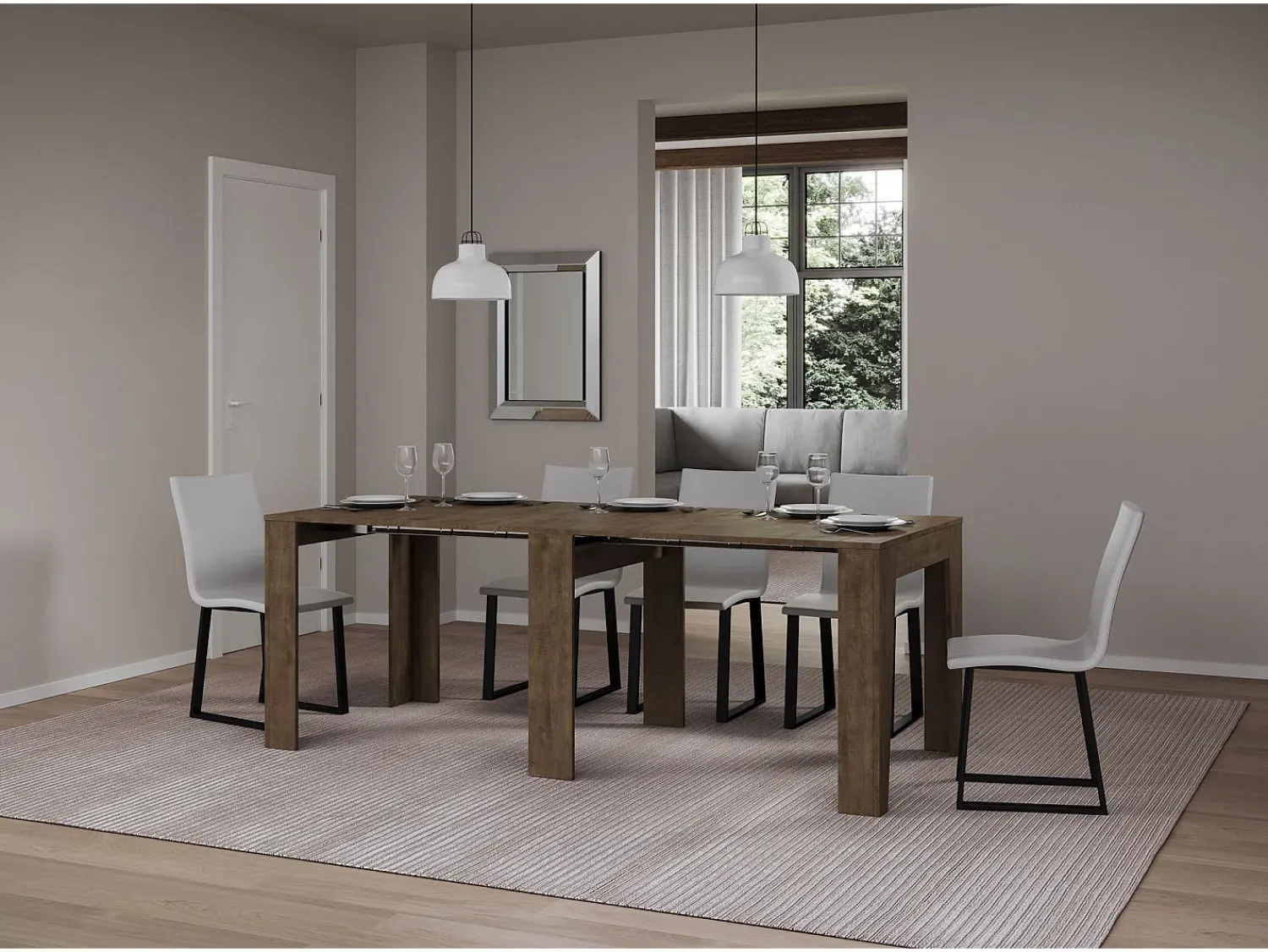 Consola|ITAMOBY Mesa consola extensível 90x25/181 cm Narrow Nogueira Castanho