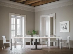 Consola|ITAMOBY Mesa consola extensível 90x40/300 cm Capital Cinza Branca quadro Antracite Branco