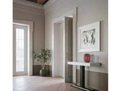 Consola|ITAMOBY Mesa consola extensível 90x40/300 cm Capital Cinza Branca quadro Antracite Branco