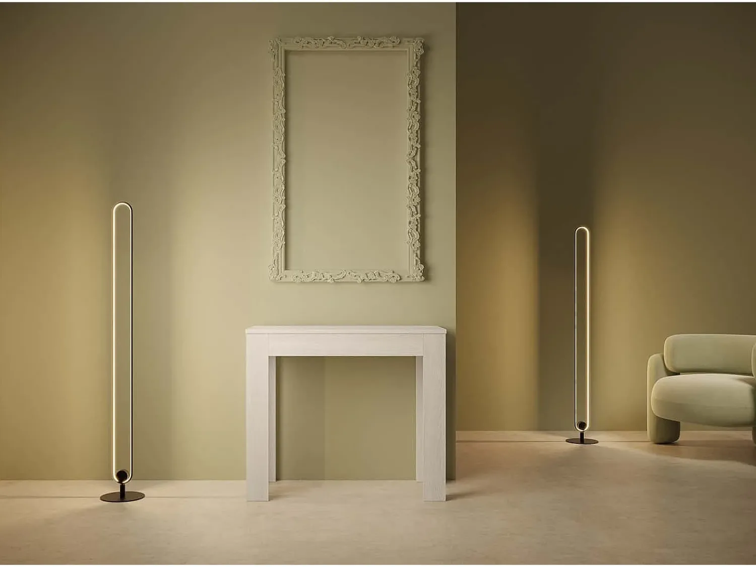 Online Ityhome Mesa consola extensível 90x42/198 cm Bora Small cinza branca Branco