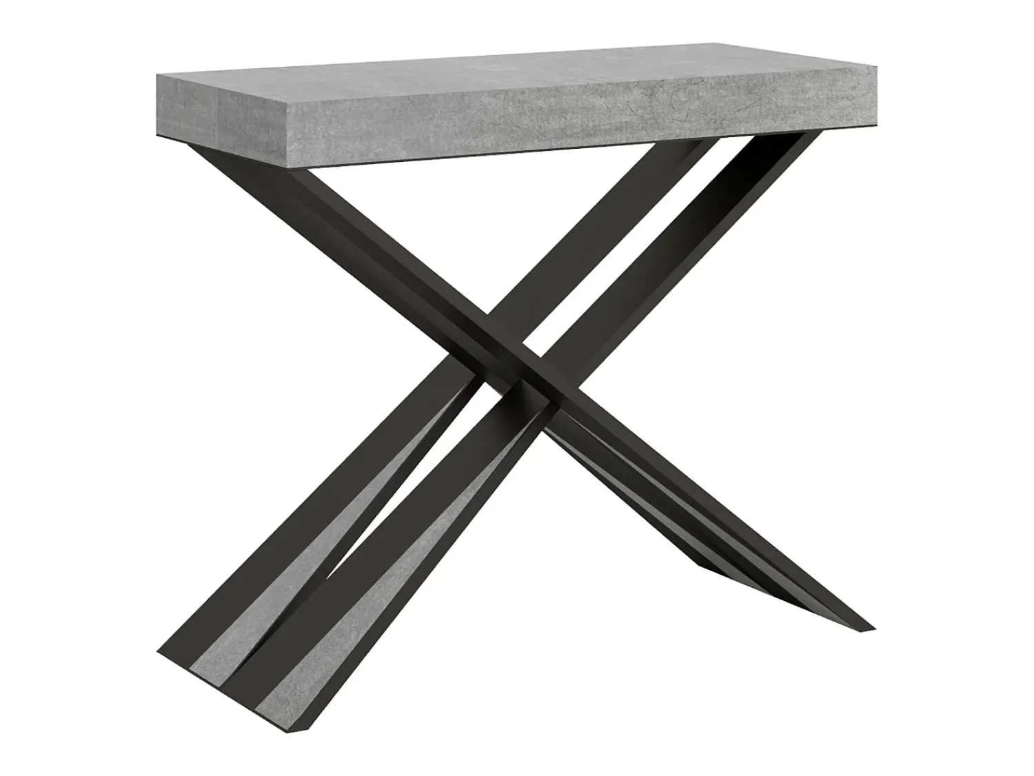Consola|ITAMOBY Mesa consola extensível 90x40/196 cm Diago Small Cimento quadro Antracite Cinzento