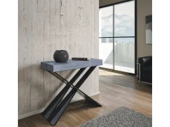 Consola|ITAMOBY Mesa consola extensível 90x40/196 cm Diago Small Cimento quadro Antracite Cinzento