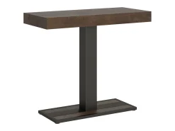 Hot ITAMOBY Mesa consola extensível 90x40/300 cm Capital Nogueira quadro Antracite Natural escuro