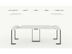 ITAMOBY Mesa consola extensível 90x40/196 cm Sintesi Small Nogueira quadro Antracite^ Consola