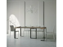 ITAMOBY Mesa consola extensível 90x40/196 cm Sintesi Small Nogueira quadro Antracite^ Consola