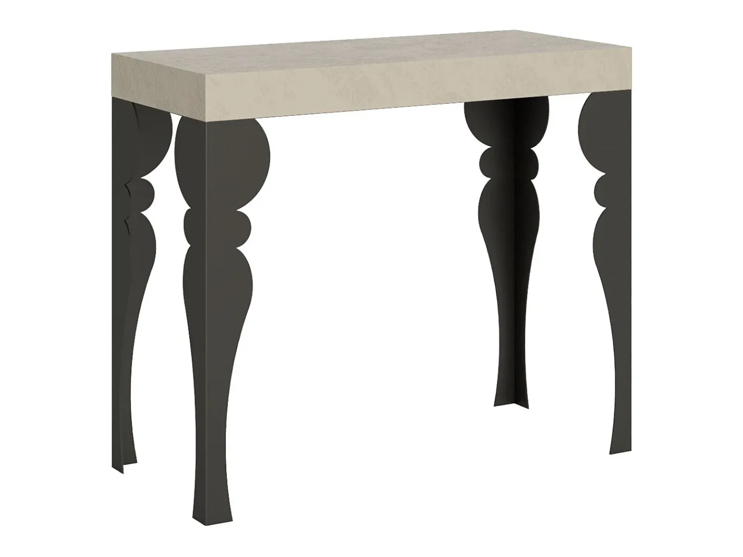 Consola*ITAMOBY Mesa consola extensível 90x40/196 cm Paxon Small Cachemira quadro Antracite Cinzento