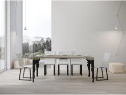 Consola*ITAMOBY Mesa consola extensível 90x40/196 cm Paxon Small Cachemira quadro Antracite Cinzento