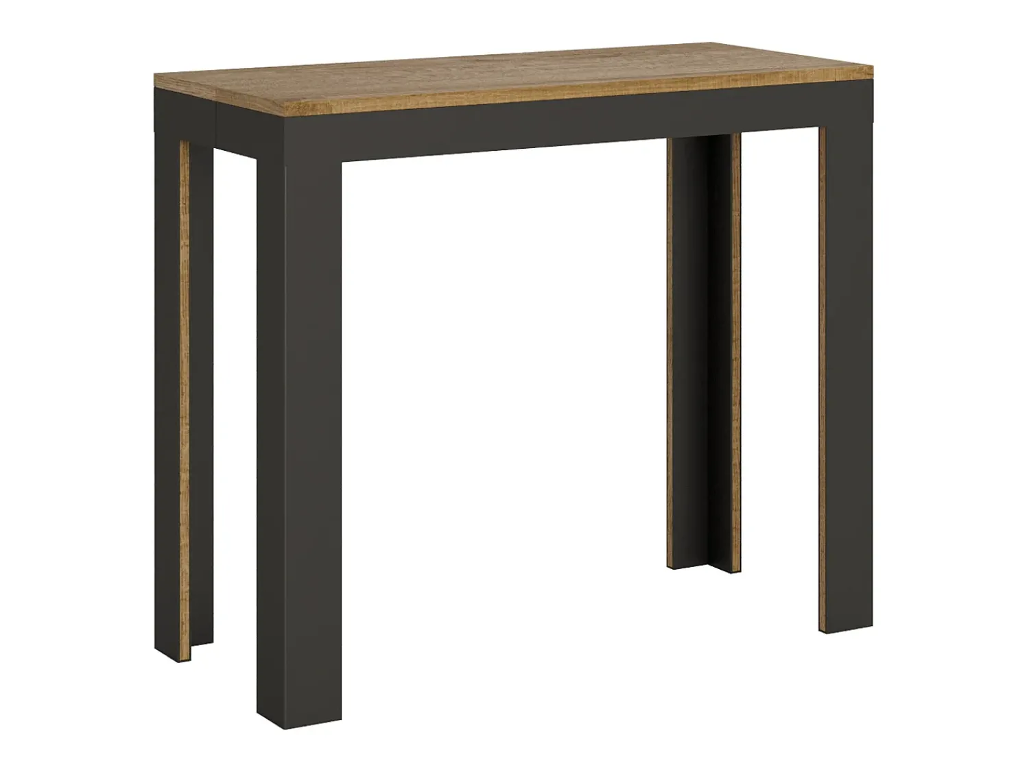 Consola*ITAMOBY Mesa consola extensível 90x40/300 cm Linea Evolution Carvalho Natural quadro Antracite Natural claro