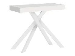 Ityhome Mesa consola extensível 90x40/196 cm Krack Small cinza branca pernas brancas Branco