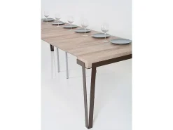 Consola|ITAMOBY Mesa consola extensível 90x40/196 cm Rio Small Carvalho Natural quadro Ferrugem Cinza antracite / Castanho