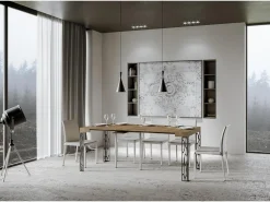 Consola|ITAMOBY Mesa consola extensível 90x40/196 cm Ghibli Small Nogueira quadro Antracite Natural escuro