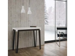 Consola|ITAMOBY Mesa consola extensível 90x40/300 cm Rio Cinza Branca quadro Antracite Cinza antracite / Branco