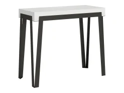 Consola|ITAMOBY Mesa consola extensível 90x40/300 cm Rio Cinza Branca quadro Antracite Cinza antracite / Branco