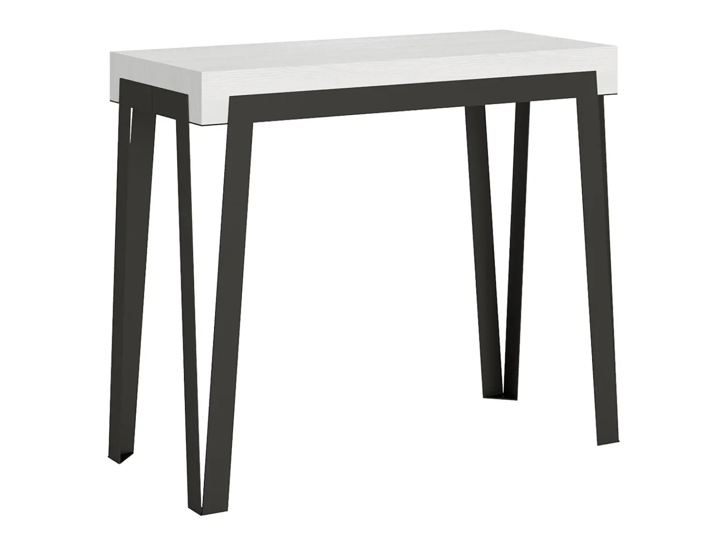 Consola|ITAMOBY Mesa consola extensível 90x40/300 cm Rio Cinza Branca quadro Antracite Cinza antracite / Branco