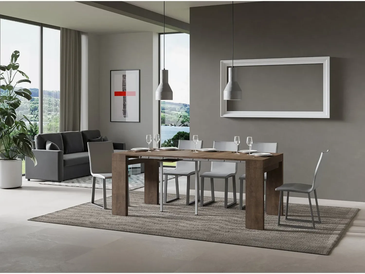 ITAMOBY Mesa consola extensível 90x40/196 cm Roxell Small Nogueira^ Consola