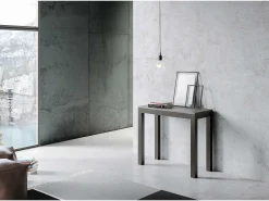 ITAMOBY Mesa consola extensível 90x40/196 cm Everyday Small Evolution Cimento quadro Antracite^ Consola