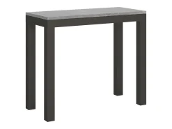 ITAMOBY Mesa consola extensível 90x40/196 cm Everyday Small Evolution Cimento quadro Antracite^ Consola