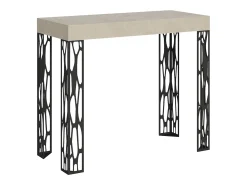 Consola*ITAMOBY Mesa consola extensível 90x40/196 cm Ghibli Small Cachemira quadro Antracite Cinzento