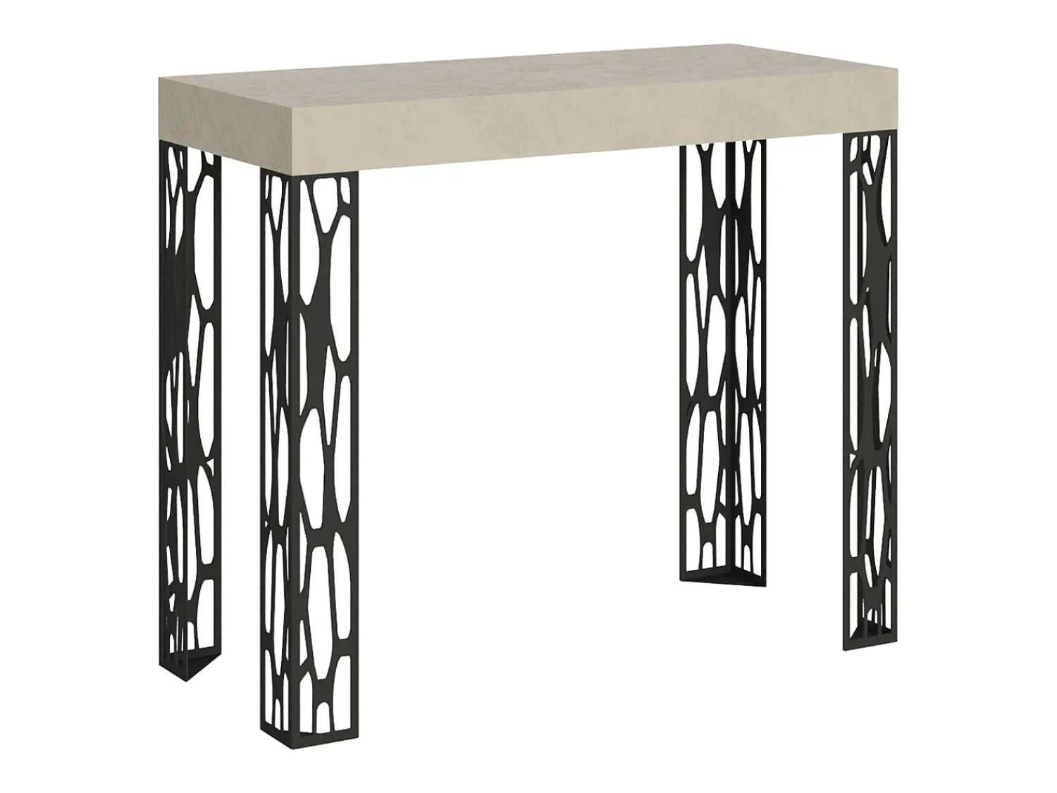 Consola*ITAMOBY Mesa consola extensível 90x40/196 cm Ghibli Small Cachemira quadro Antracite Cinzento