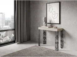 Consola*ITAMOBY Mesa consola extensível 90x40/196 cm Ghibli Small Cachemira quadro Antracite Cinzento
