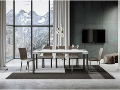 Consola*ITAMOBY Mesa consola extensível 90x40/300 cm Everyday Cinza Branca quadro Antracite Branco