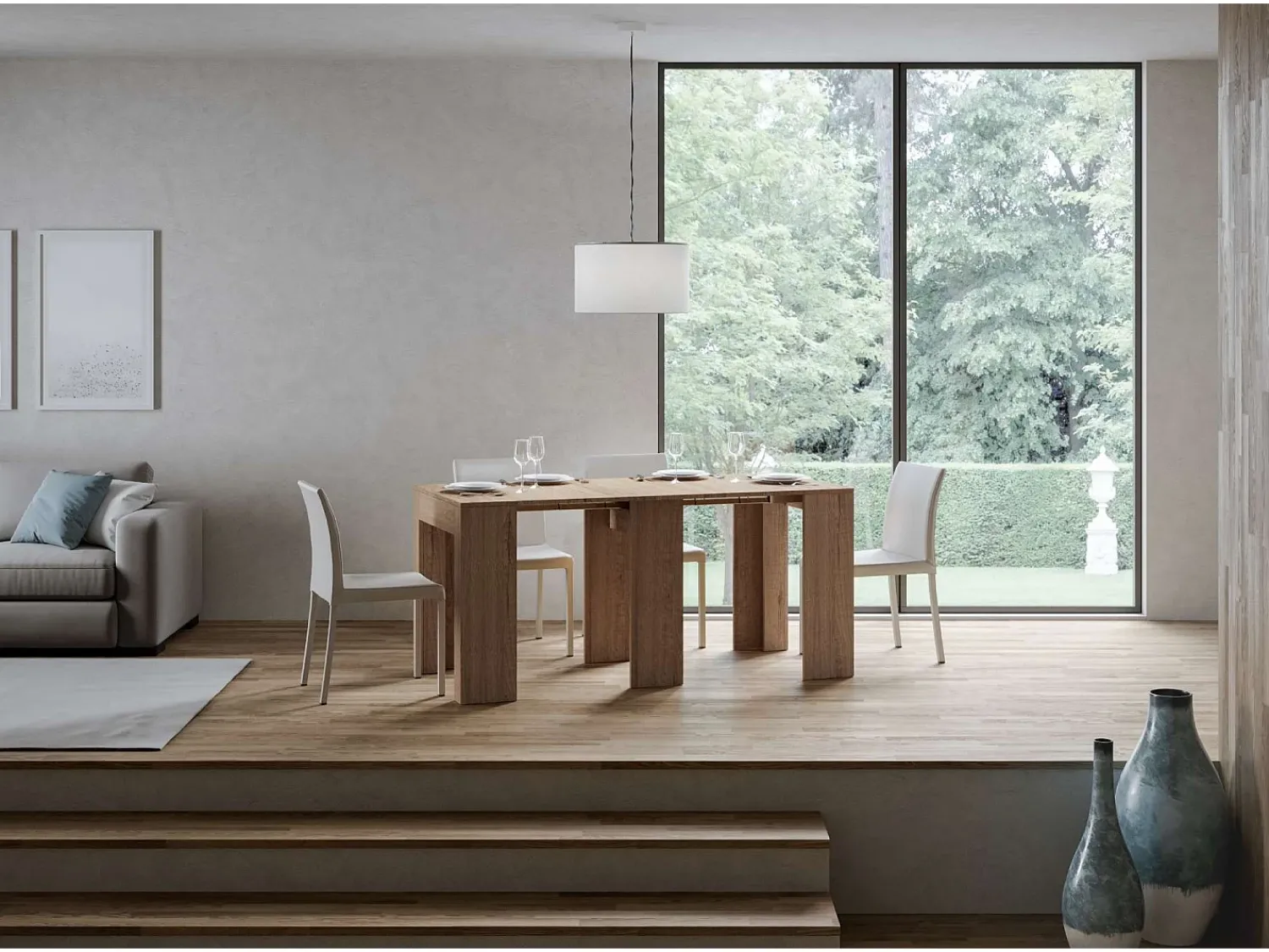 Discount ITAMOBY Mesa consola extensível 78x47/299 cm Allin Carvalho Natural extensões internas Natural claro