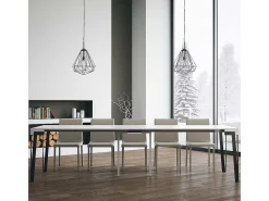 Consola|ITAMOBY Mesa consola extensível 90x40/300 cm Rio Cinza Branca quadro Ferrugem Branco