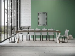 Outlet ITAMOBY Mesa consola extensível 90x40/300 cm Diago Nogueira quadro Branco Natural escuro
