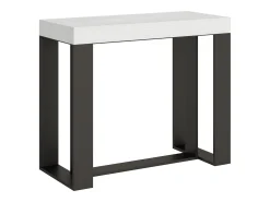 ITAMOBY Mesa consola extensível 90x40/196 cm Futura Small Cinza Branca quadro Antracite^ Consola