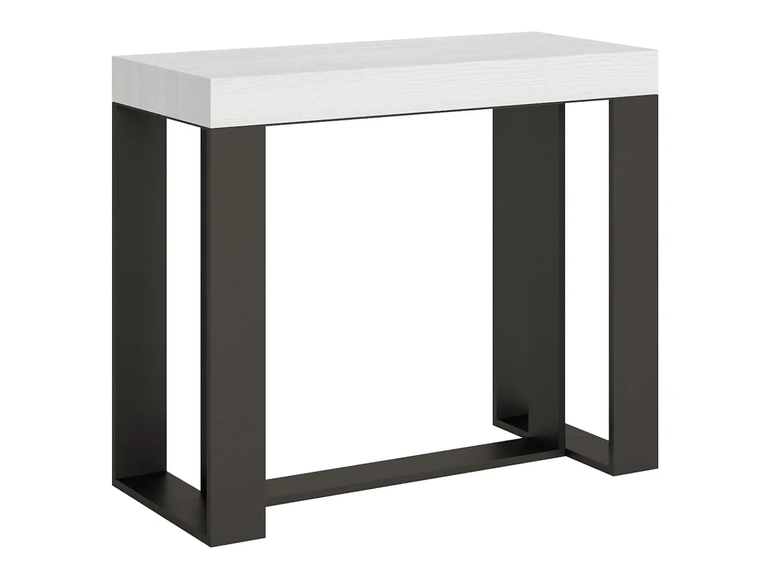 ITAMOBY Mesa consola extensível 90x40/196 cm Futura Small Cinza Branca quadro Antracite^ Consola
