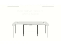 ITAMOBY Mesa consola extensível 90x40/196 cm Banco Small Nogueira quadro Antracite^ Consola