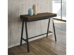 Consola*ITAMOBY Mesa consola extensível 90x40/196 cm Banco Evolution Small Nogueira quadro Antracite Natural escuro