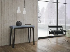 New ITAMOBY Mesa consola extensível 90x40/196 cm Rio Small Cimento quadro Ferrugem Cinzento