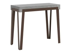 New ITAMOBY Mesa consola extensível 90x40/196 cm Rio Small Cimento quadro Ferrugem Cinzento