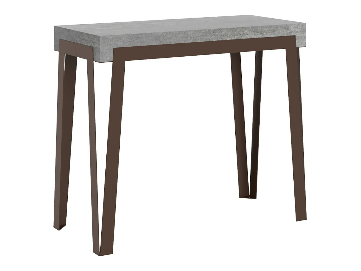 New ITAMOBY Mesa consola extensível 90x40/196 cm Rio Small Cimento quadro Ferrugem Cinzento
