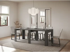 Outlet ITAMOBY Mesa consola extensível 90x25/181 cm Slick Antracite Espatulado Cinzento