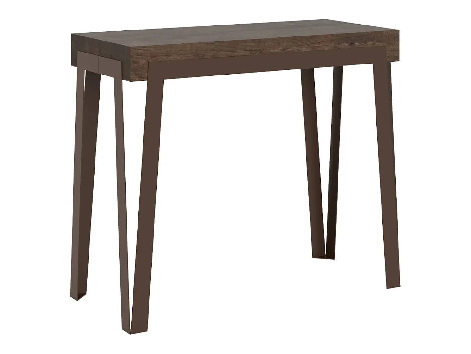 Consola*ITAMOBY Mesa consola extensível 90x40/196 cm Rio Small Nogueira quadro Ferrugem Castanho chocolate