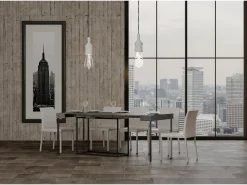 Consola|ITAMOBY Mesa consola extensível 90x40/300 cm Nordica Cimento quadro Antracite Cinzento