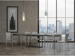 Consola|ITAMOBY Mesa consola extensível 90x40/300 cm Nordica Cimento quadro Antracite Cinzento