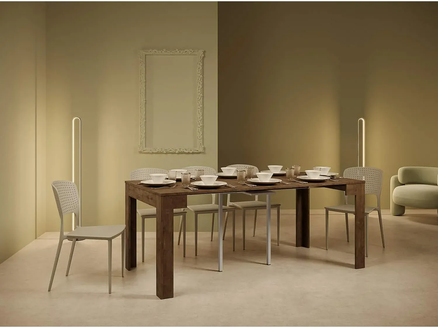 Discount Ityhome Mesa consola extensível 90x42/198 cm Bora Small nogueira Castanho