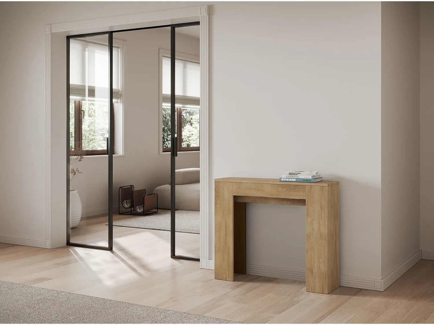 Consola*ITAMOBY Mesa consola extensível 90x25/181 cm Slick Carvalho Natural Castanho