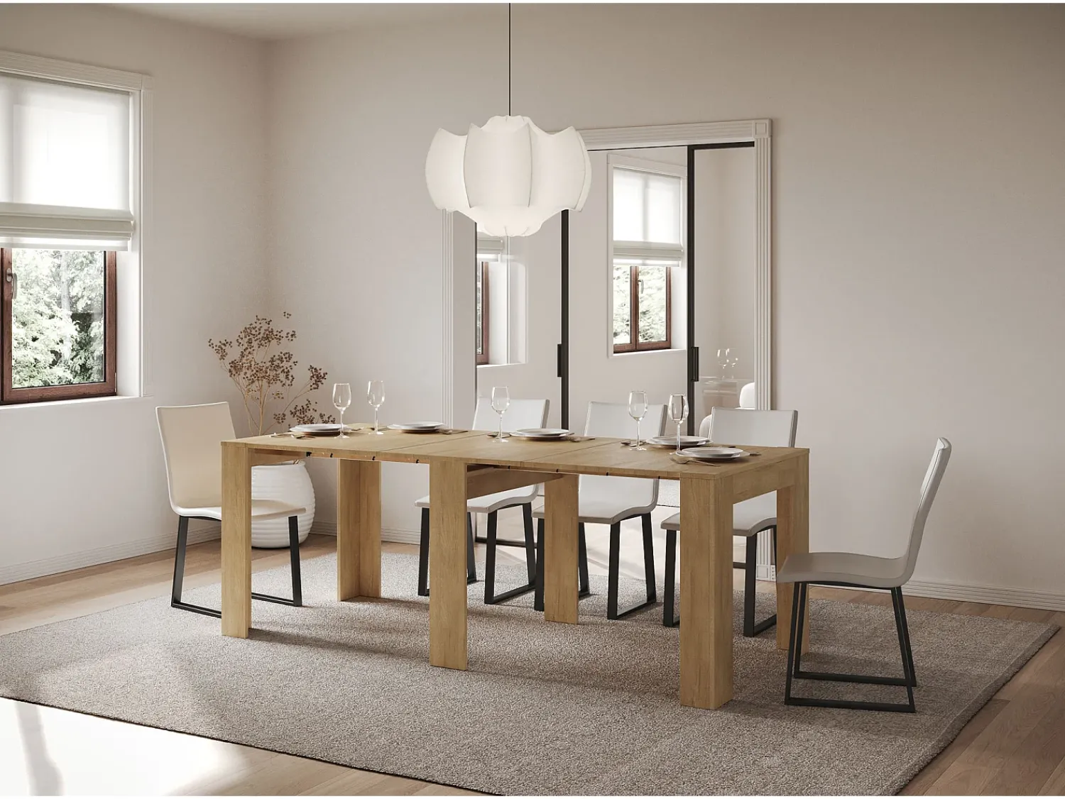 Consola*ITAMOBY Mesa consola extensível 90x25/181 cm Slick Carvalho Natural Castanho