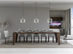 Consola|ITAMOBY Mesa consola extensível 90x40/300 cm Naxy Nogueira Natural escuro