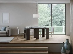 Consola|ITAMOBY Mesa consola extensível 78x47/299 cm Allin Antracite Espatulado extensões internas Cinzento