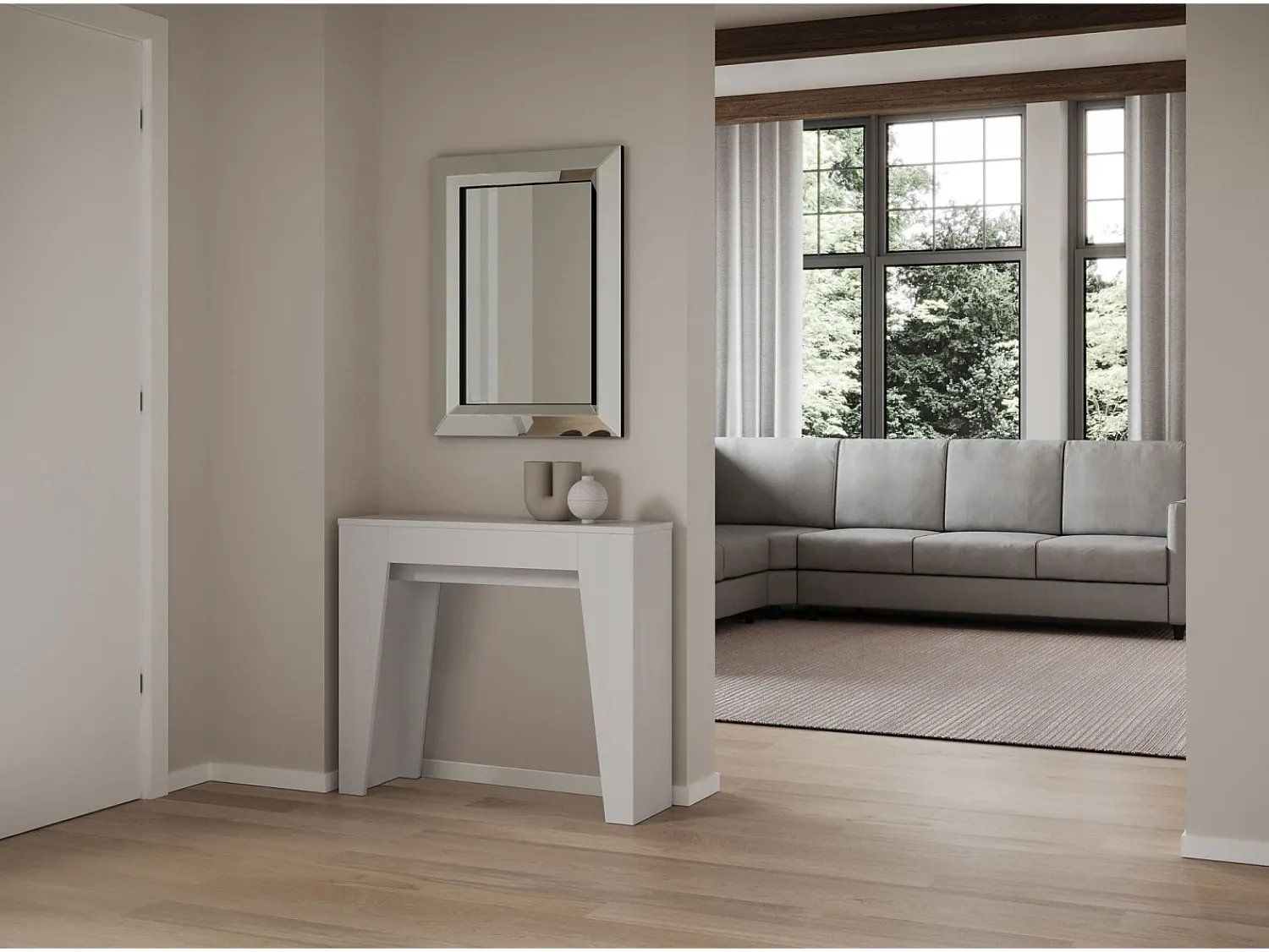 Consola*ITAMOBY Mesa consola extensível 90x25/181 cm Narrow Cinza Branca Branco