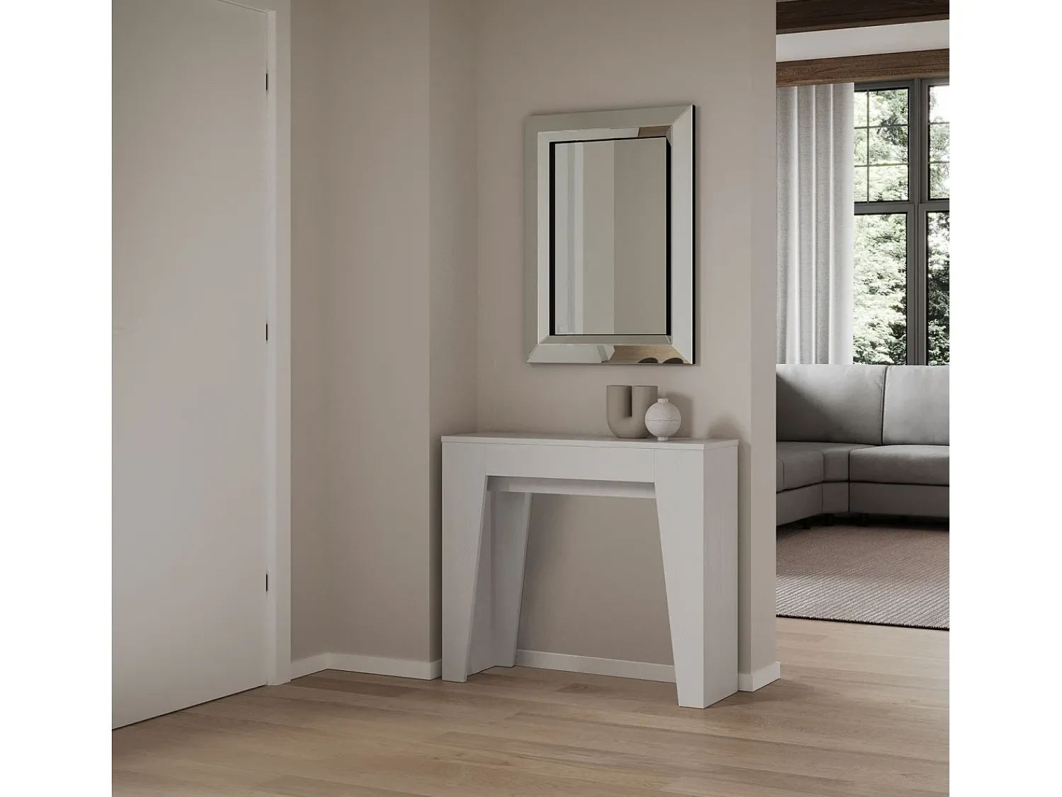 Consola*ITAMOBY Mesa consola extensível 90x25/181 cm Narrow Cinza Branca Branco