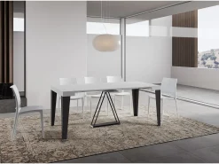 Consola|Ityhome Mesa consola extensível 90x40/300 cm Algo cinza branca quadro antracite Branco
